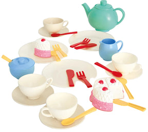 Casdon toy tea party set with plates, cups, cutlery and cake slices – Ireland