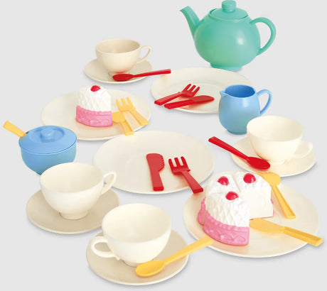 Casdon toy tea party set with plates, cups, cutlery and cake slices – Ireland