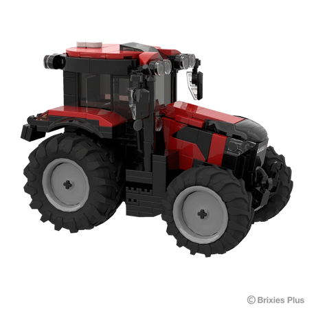 BRIXIES Plus Case Puma 175 tractor viewed at an angle showing the red bonnet, black cab, large rear tyre and front linkage