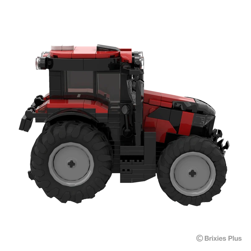 BRIXIES Plus Case Puma 175 shown in side profile with the cab steps, red bonnet, black cab and rear hitch visible