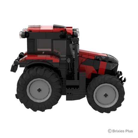 BRIXIES Plus Case Puma 175 shown in side profile with the cab steps, red bonnet, black cab and rear hitch visible