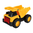 Front side view of CAT Tough Tracks Ultra Sand Set yellow dump truck