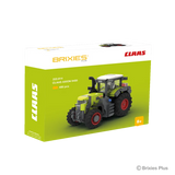BRIXIES Plus CLAAS AXION 9450 building set shown in its green and white CLAAS branded box with the tractor pictured on the front