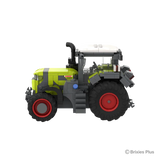 BRIXIES Plus CLAAS AXION 9450 in left side profile with the green bonnet, black cab, front weight and red wheel rims visible