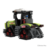 BRIXIES Plus CLAAS XERION 12.650 TERRA TRAC viewed from the rear side showing the rear hitch assembly, cab, rear lights and black TERRA TRAC units
