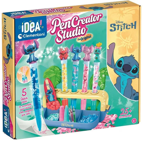 Front box of Clementoni Stitch Pen Lab Set showing five pens and accessories in Ireland