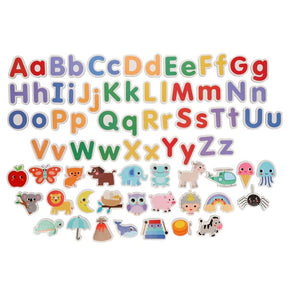 Clever Kidz Play and Learn Magnetic Match Up full set showing alphabet letters and animal pieces