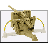 COBI 8.8 cm Flak 18 model showing the four folding supports with movement arrows