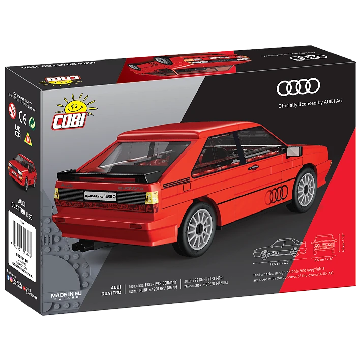 COBI Audi quattro 1980 building set box shown from the back and side