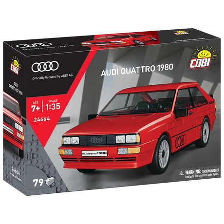 COBI Audi quattro 1980 building set box shown from the front and side