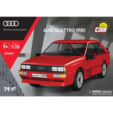 Front of the COBI Audi quattro 1980 building set box showing the red car model and 79 piece count