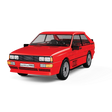 Red COBI Audi quattro 1980 building block model shown from the front and side