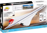 Back of the COBI Concorde G-BBDG box showing model images, dimensions and aircraft information