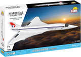 Front of the COBI Concorde G-BBDG box showing the aircraft flying above clouds