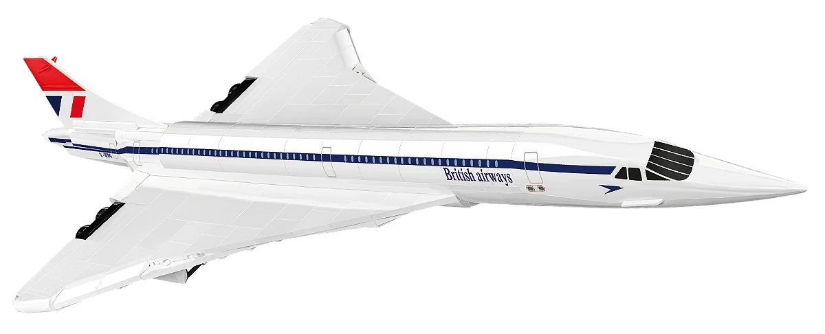 COBI Concorde G-BBDG model shown from above in a front angled view