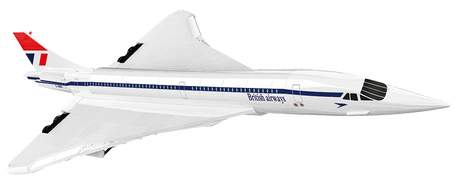 COBI Concorde G-BBDG model shown from above in a front angled view
