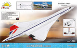 COBI Concorde G-BBDG back packaging artwork with model images, dimensions and aircraft information
