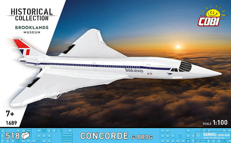 COBI Concorde G-BBDG front packaging artwork with the aircraft flying above clouds
