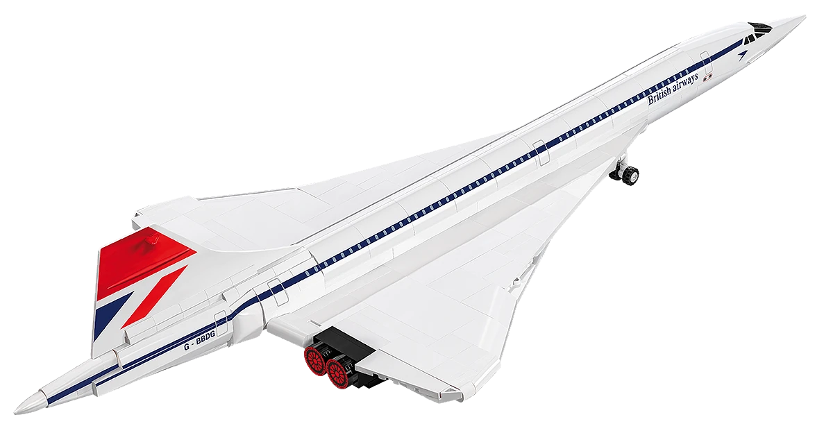 COBI Concorde G-BBDG model shown from a rear angle with its wheels extended
