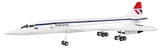 Side profile of the COBI Concorde G-BBDG model with its landing gear extended
