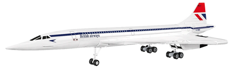 Side profile of the COBI Concorde G-BBDG model with its landing gear extended