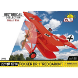 COBI Fokker Dr.1 Red Baron 221 piece building set front panel showing the red triplane model