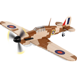 Brown and tan COBI Hawker Hurricane Mk. I aircraft model shown from the front and side