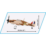 Side view of the COBI Hawker Hurricane Mk. I model showing 20.5 cm length and 9 cm height