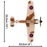 Top view of the COBI Hawker Hurricane Mk. I model showing 25.5 cm wingspan and 20.5 cm length