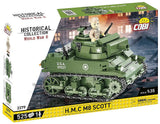 Angled front view of the COBI H.M.C M8 Scott 525 piece set box