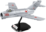 COBI MiG-15 Fagot model with pilot figure on black display stand