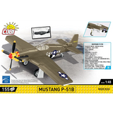 COBI Mustang P-51B 155 piece building set back panel showing the aircraft model, specification panel and landing gear feature