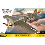 COBI Mustang P-51B 155 piece building set front panel showing the olive green aircraft model in flight