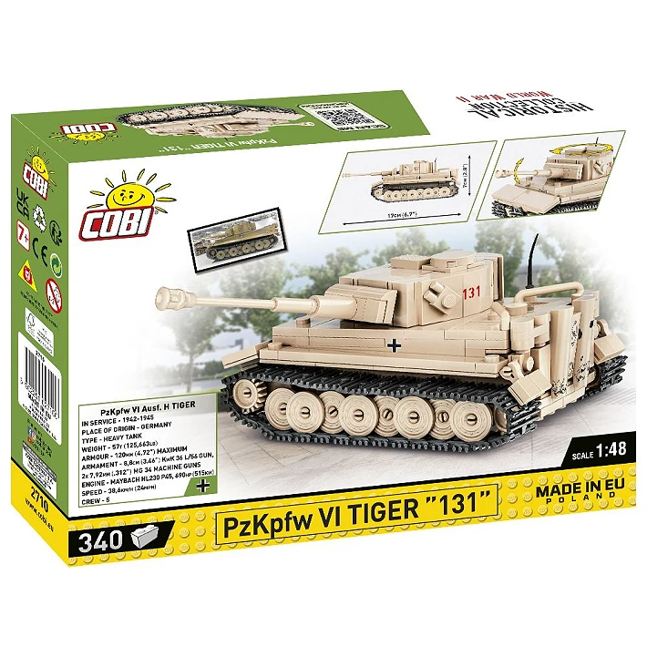 COBI PzKpfw VI Tiger 131 building set box shown from the back and side