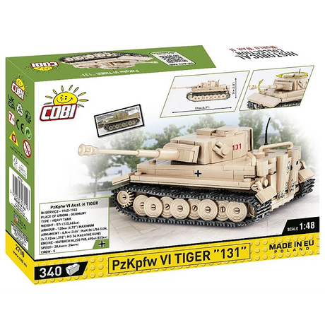 COBI PzKpfw VI Tiger 131 building set box shown from the back and side
