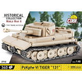 Front panel artwork for the COBI PzKpfw VI Tiger 131 340 piece building set showing the tan tank model