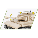 Close-up of the COBI PzKpfw VI Tiger 131 model showing the rotating turret and moving gun barrel