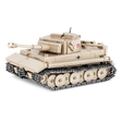 Tan COBI PzKpfw VI Tiger 131 tank model shown from the front and side.
