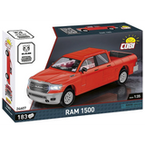COBI RAM 1500 183 piece building set box showing the front of the red pickup truck model