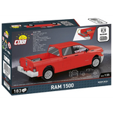 COBI RAM 1500 183 piece building set box showing the rear of the red pickup truck model