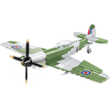 Green and grey COBI Spitfire Mk. XVI Bubbletop aircraft model shown from the front and side