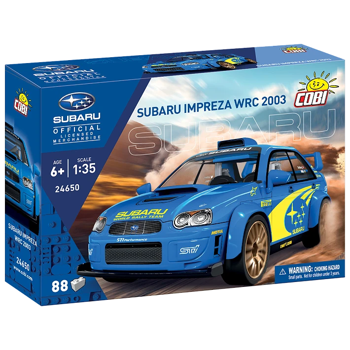 COBI Subaru Impreza WRC 2003 building set box shown from the front and side