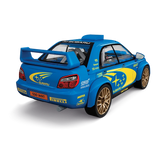 Blue COBI Subaru Impreza WRC 2003 rally car model shown from the rear and side