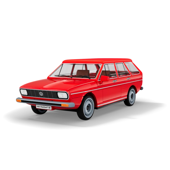 COBI Volkswagen Passat B1 Variant red building block model shown from the front and side