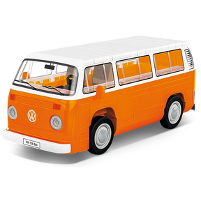 COBI Volkswagen T2b Bus orange and white building block model shown from the front and side