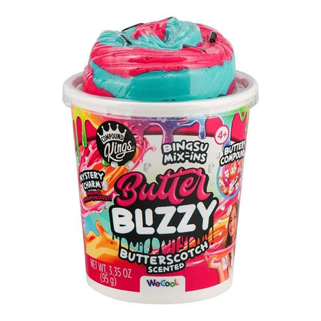 Swirl top view of Compound Kings Butter Blizzy Butterscotch slime – Ireland.