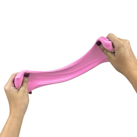 Hands stretching pink Butter Cloudz Large cotton candy slime