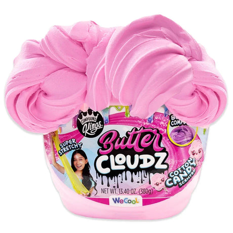 Swirled pink cotton candy Butter Cloudz Large slime over bucket
