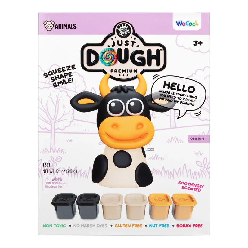 Compound Kings Just Dough Cow Character Pack box front with illustrated cow figure – Ireland.