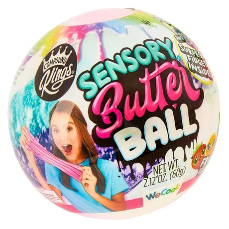 Compound Kings Sensory Butter Ball packaging with colourful slime-themed design – Ireland.